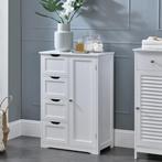 [en.casa] Badkamerkast Locust 81x55x30 cm MDF wit, Huis en Inrichting, Badkamer | Badkamermeubels, Verzenden, Nieuw