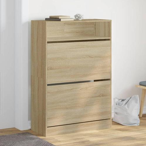 vidaXL Schoenenkast met 2 klaplades 80x34x116 cm sonoma, Huis en Inrichting, Kasten | Schoenenrekken, Nieuw, Verzenden