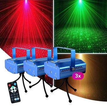 Discolamp LED Laser - Feestverlichting Kinderen - Set van 3