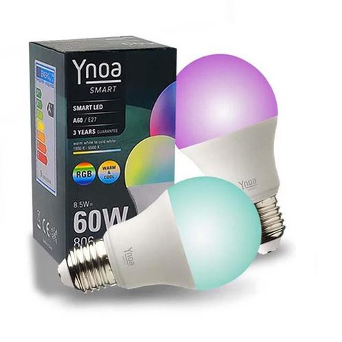 Set van 2 Ynoa smart lampen | White & Color Tones RGBW | E27, Huis en Inrichting, Lampen | Losse lampen, Overige typen, Nieuw