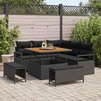 vidaXL Tuin Sofa Set met kussen 8 pcs Zwart Poly riet, Tuin en Terras, Verzenden, Nieuw, Rotan