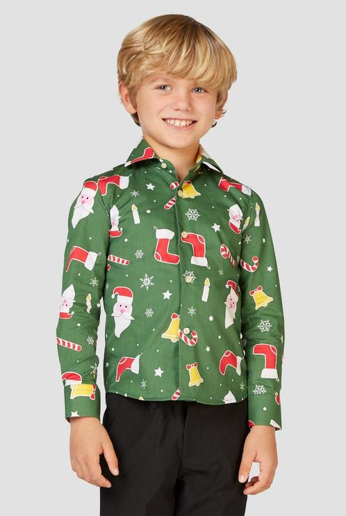 Kerst Overhemd Kind Groen, Kleding | Heren, Carnavalskleding en Feestkleding, Nieuw, Ophalen of Verzenden