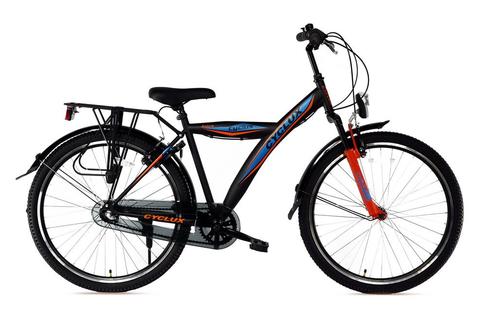 Cyclux Astro  Jongensfiets 24 Inch N3 Zwart Oranje *rijklaar, Fietsen en Brommers, Fietsen | Jongens, 24 inch, Nieuw, Ophalen of Verzenden