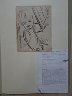 Originele tekening jongetje gesigneerd Jan Wiegers De Ploeg, Antiek en Kunst, Verzenden
