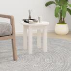 vidaXL Salontafel Ø 35x35 cm massief grenenhout wit, Huis en Inrichting, Tafels | Salontafels, Minder dan 50 cm, 50 tot 100 cm