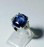 Ring - 18 karaat Witgoud Saffier - Diamant, Sieraden, Tassen en Uiterlijk, Ringen, Nieuw
