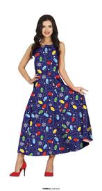 Kerstjurk Lichtjes Blauw Lang, Kleding | Dames, Carnavalskleding en Feestkleding, Ophalen of Verzenden, Nieuw