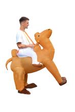 KIMU® Opblaas Kostuum Zittend Op Kameel Opblaasbaar Pak Kame, Carnaval, Nieuw, Overige maten, Ophalen of Verzenden