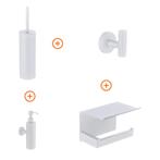 Toilet accessoires set Mat wit design met zeepdispenser, Verzenden, Nieuw