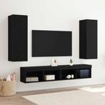 vidaXL Wand TV-kast 2 pcs Zwart eiken 30.5 x 30 x 90 cm, Minder dan 50 cm, Verzenden, Nieuw, Minder dan 100 cm