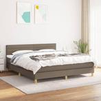 vidaXL Boxspring met matras stof taupe 160x200 cm, Verzenden, 200 cm, Stof, 160 cm