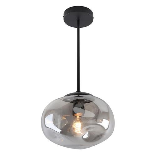 Design hanglamp grijs, Evita, Huis en Inrichting, Lampen | Hanglampen, Nieuw, Glas, 75 cm of meer, Ophalen of Verzenden
