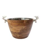 Champagne Koeler hert hout zilver 29x53x37cm, Verzenden, Nieuw
