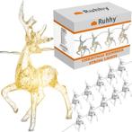 Ruhhy LED Rendier Kerstverlichting - 10 Stuks - Warme Wit..., Diversen, Kerst, Ophalen of Verzenden, Nieuw