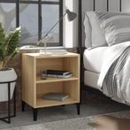 vidaXL Nachtkastje met metalen poten 40x30x50 cm sonoma, Huis en Inrichting, Slaapkamer | Nachtkastjes, Minder dan 45 cm, Verzenden