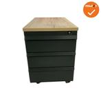 Ladeblok - 57x42x76cm - Zwart - 3 gelijke lades - kunstst..., Werkplek, Ophalen of Verzenden, Gebruikt, Kast