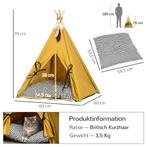 TRUUSK Kattenhuis Tipi-Tent Hondenbed - Inclusief Kussen en, Dieren en Toebehoren