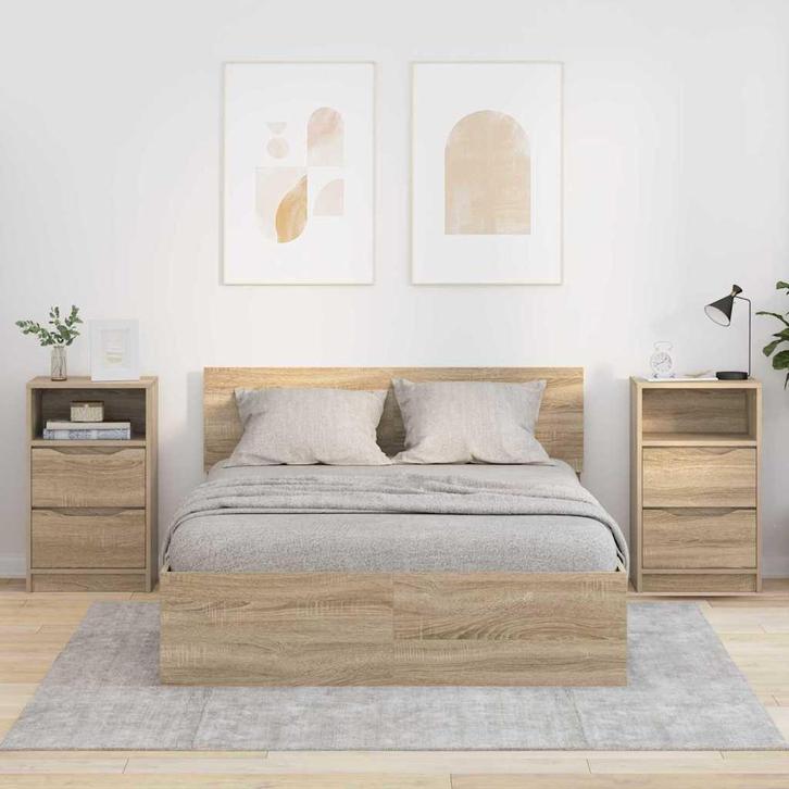 vidaXL Nachtkastjes 2 pcs Sonoma Eiken 40 x 30 x 467 cm, Huis en Inrichting, Slaapkamer | Nachtkastjes, Nieuw, Minder dan 45 cm