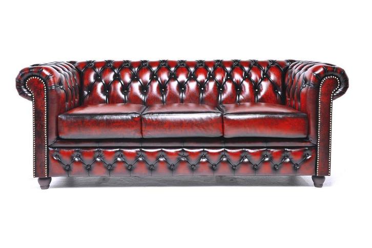 Chesterfield Eco Leather Line – Crimson 3-zits bank, Huis en Inrichting, Banken | Bankstellen, 200 tot 250 cm, 75 tot 100 cm, Rechte bank