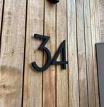 Huisnummer Zwart 15 cm - Aluminium - Moderne cijfers, Nieuw, Verzenden