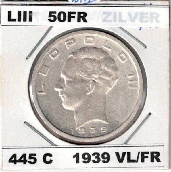 België. Leopold III. 50 Francs 1939VL FR morin 445C munten, Postzegels en Munten, Munten | Nederland