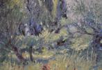 Chris van Dijk (1952) - Le table dans le jardin, Antiek en Kunst, Kunst | Schilderijen | Klassiek