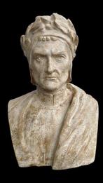 sculptuur, Busto Dante - 29 cm - marmerstof, Antiek en Kunst