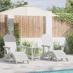 vidaXL Tuin Lounge Meubels 2 pcs Wit 74 x 82 x 90cm, Tuin en Terras, Tuinstoelen, Verzenden, Nieuw, Kunststof