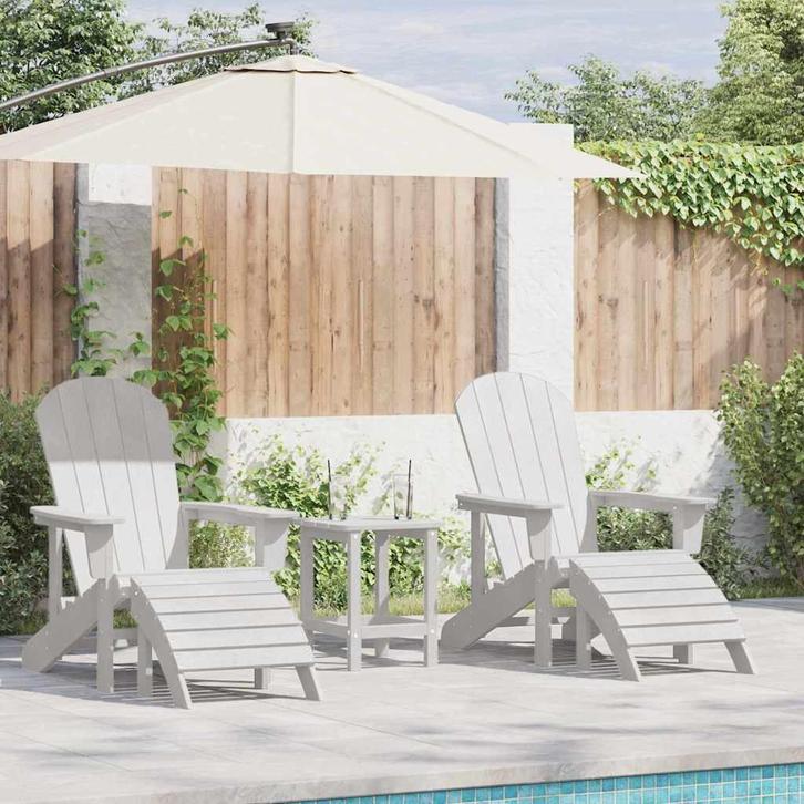 vidaXL Tuin Lounge Meubels 2 pcs Wit 74 x 82 x 90cm, Tuin en Terras, Tuinstoelen, Nieuw, Kunststof, Verzenden