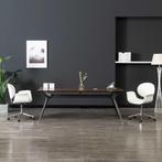 vidaXL Eetkamerstoelen draaibaar 2 st kunstleer wit, Verzenden, Nieuw, Wit