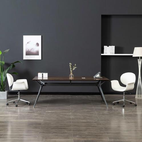 vidaXL Eetkamerstoelen draaibaar 2 st kunstleer wit, Huis en Inrichting, Stoelen, Wit, Nieuw, Verzenden
