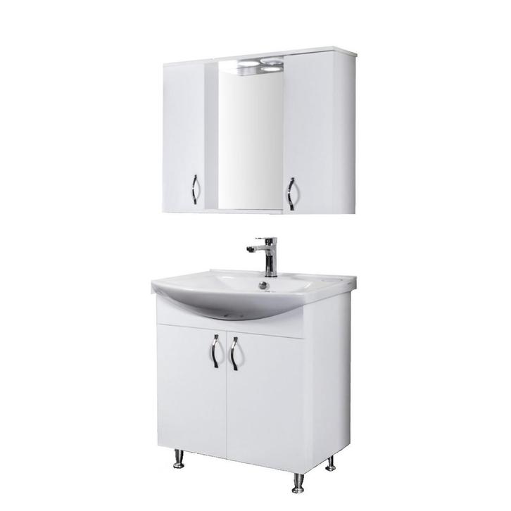 Badkamermeubelset BWS Aleco 80 cm incl. Spiegelkast met, Doe-het-zelf en Verbouw, Sanitair, Bad, Nieuw, Ophalen of Verzenden