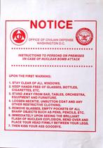 Satirische vintage poster wat te doen bij kernaanval, Verzenden, Nieuw, Overige onderwerpen, Met lijst