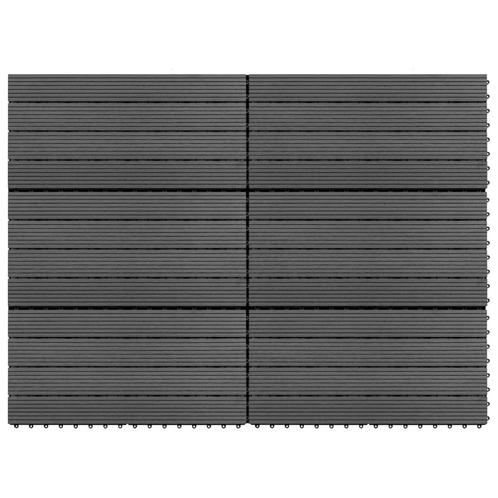vidaXL Tegels 6 st 1m² 60x30 cm HKC grijs, Doe-het-zelf en Verbouw, Vloerdelen en Plavuizen, Nieuw, Verzenden