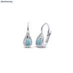 Zilveren blauwe  larimar oorhangers, Sieraden, Tassen en Uiterlijk, Oorbellen, Verzenden, Nieuw, Zilver