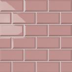 Wandtegel metrotegel 10x20 roze glans wandtegel, Nieuw, Ophalen of Verzenden, 10 m² of meer, Wandtegels