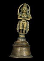 Hindu Messing Klok met Hanuman Aap God Handvat, Antiek en Kunst