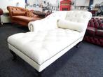 Chesterfield Chaise Longue   Creme Leder Chesterfield Daybed, Ophalen, Eenpersoons, Chesterfield, Leer