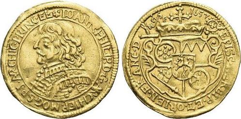 Goud-dukat 1657 Mainz-erzbistum Johann Philipp von Schoen..., Postzegels en Munten, Munten en Bankbiljetten | Toebehoren, Verzenden