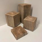 Handgemaakte winddroog eiken sokkels / zuilen – 15x15 cm, Verzenden, Nieuw