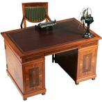 Oesterfineer ingelegd bureau met bureau stoel in bekleding n, Antiek en Kunst, Ophalen of Verzenden