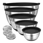 Set van 8 RVS Mengkommen met Deksels Antislip Keukenkomset, Antiek en Kunst, Antiek | Servies compleet, Verzenden