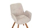 Draaibare design stoel BALTIC beige Boucle naturel eiken, Huis en Inrichting, Fauteuils, Ophalen of Verzenden, Nieuw