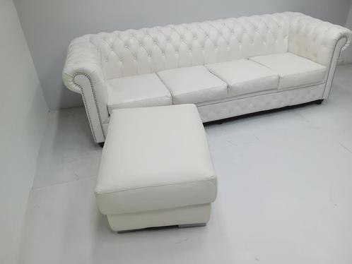 Chesterfield bank “Brighton” 4 zits OCASSION!! € 1375.- leer, Huis en Inrichting, Banken | Bankstellen, 200 tot 250 cm, 75 tot 100 cm