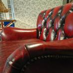 Chesterfield Bolton Fauteuil - Antiek rood, Huis en Inrichting, Fauteuils, Nieuw, Leer