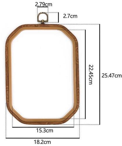 Brocante houten borduurring rechthoekig met stelschroef, Hobby en Vrije tijd, Knutselen, Nieuw, Ophalen of Verzenden