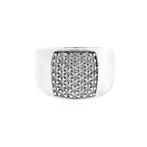 Zilveren brede pavé ring met zirconia | TiSento (pave gezet, Sieraden, Tassen en Uiterlijk, Ringen, 18 tot 19, Gebruikt, Overige kleuren