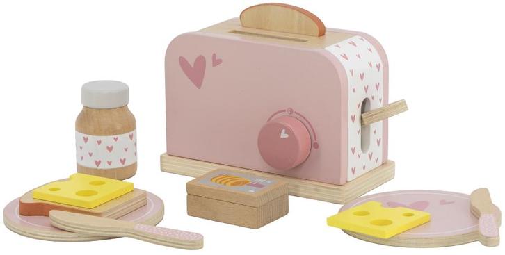 Label Label Roze Houten Broodrooster LLWT-24593, Kinderen en Baby's, Speelgoed | Houten speelgoed, Nieuw, Verzenden