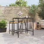 vidaXL Bartafel met glazen blad 110x70x110 cm poly rattan, Verzenden, Nieuw