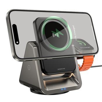 Borofone Wireless Induction Charger BQ30 Wide 3 in 1 15W..., Telecommunicatie, Mobiele telefoons | Telefoon-opladers, Nieuw, Verzenden
